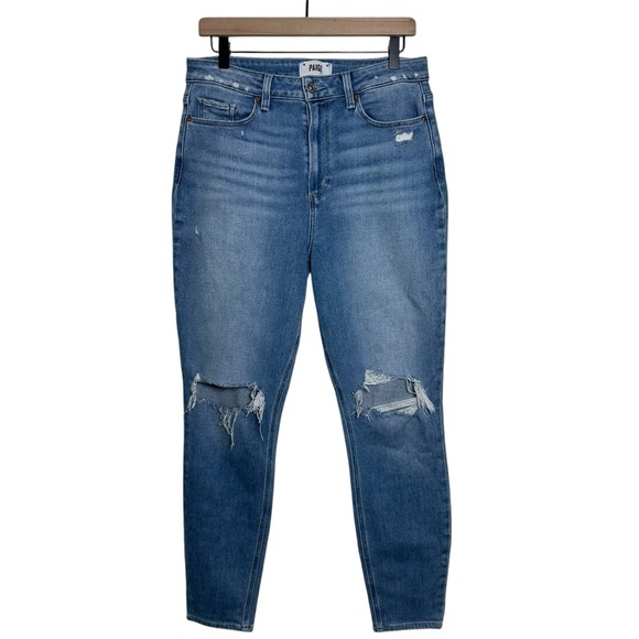 PAIGE Denim - PAIGE Cheeky Ultra High Rise Skinny Jeans Destructed Swap Meet Women’s Size 31